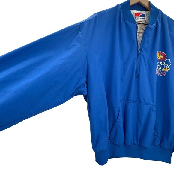 Vintage KU Jacket University of Kansas Jayhawks Swingster Pullover Windbreaker L - Picture 6 of 10